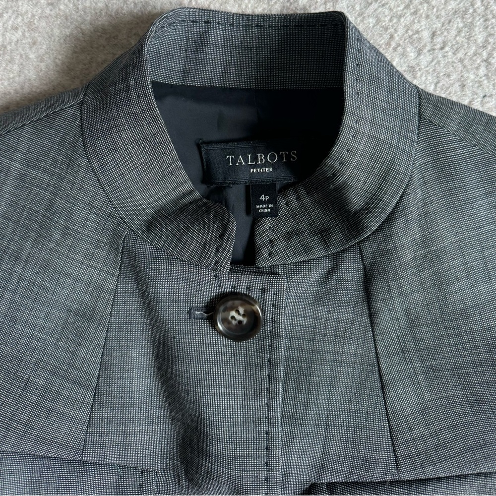 Grey Button Up Blazer With Tourtoise Shell Buttto… - image 3